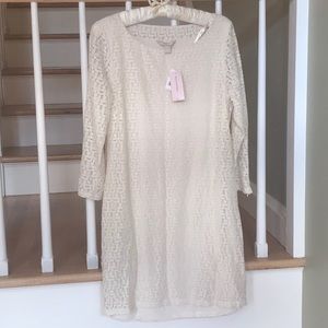 Banana Republic Cream Dress Size 12 Petite